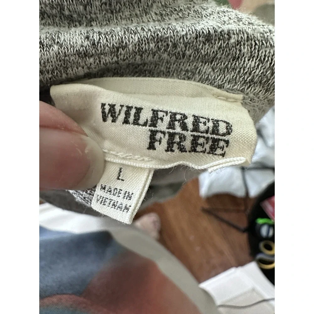 Aritzia Wilfred Free Heather Gray Terry Jersey Maxi‎ Tube Slit Skirt Size LARGE